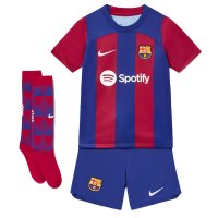23-24 Barcelona Home Jersey Kids Full Kit