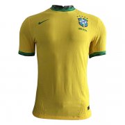 2020 Brazil Home Authentic Yellow Soccer Jersey (Player Version)