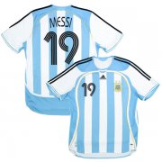 2006 Argentina Home Retro Soccer Jersey pPrint MESSI #19