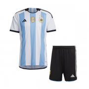 2022 Argentina Home Champion Jersey Third Star Kids Kit